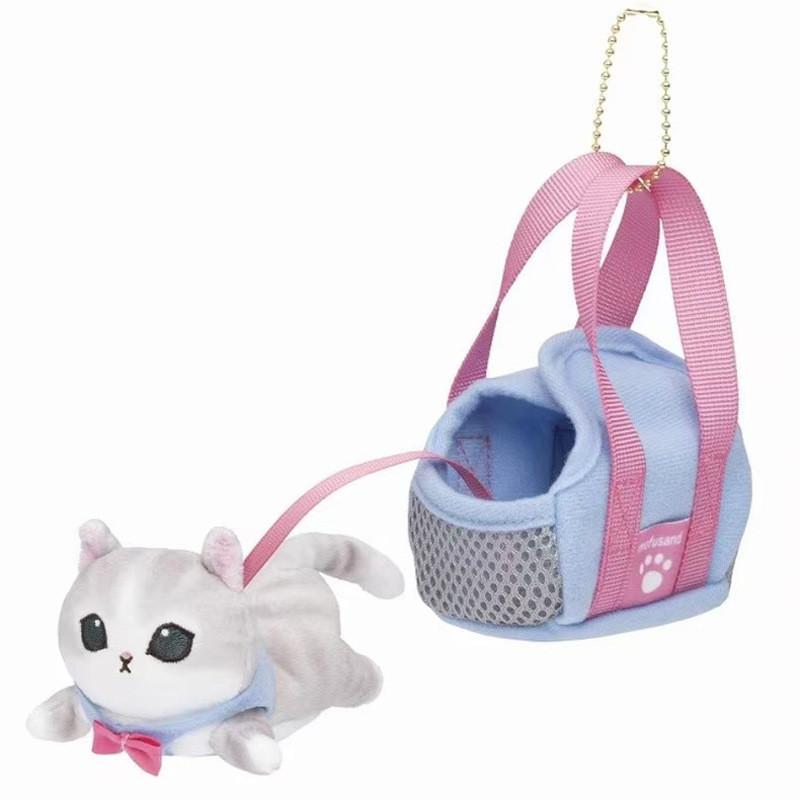 Cute Japanese Style Plush Shark Cat Keychain Adorable Cartoon Cat Doll Accessory