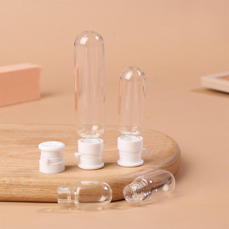 5pcs 2/3/5/10ml Refillable Transparent Sample Vials Empty Capsuled Containers for Powder, Solid, and Essential Oil Storage