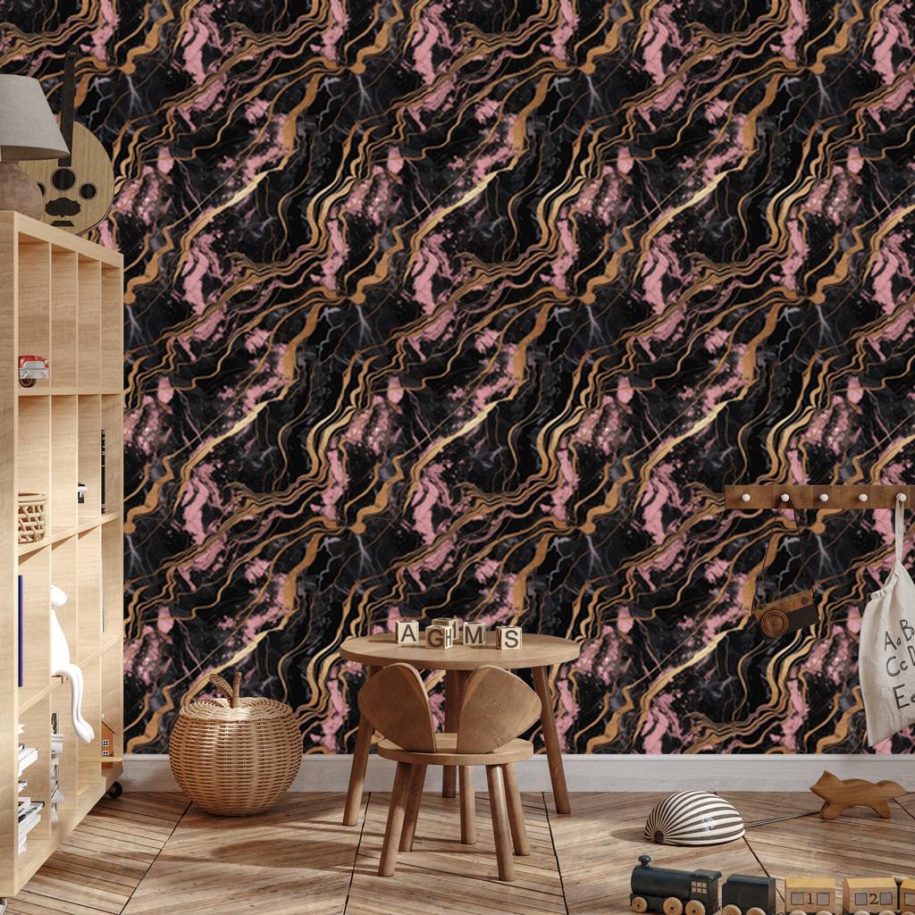 Rust and Burgundy Marble Wallpaper for Living Room and Bedroom 50x1000
