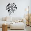Sleeping Cat On Books Metal Wall Art Cat Lover Home Decor Cozy Reading Nook Sign Minimalist Feline Silhouette