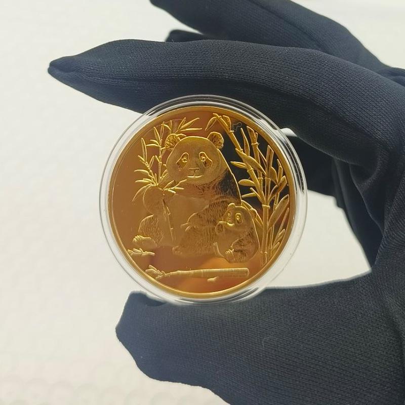 Panda Coins, Gold-plated and Silver Plated, Commemorative Medals, Metal Crafts, Panda Commemorative Medals, Small Gifts