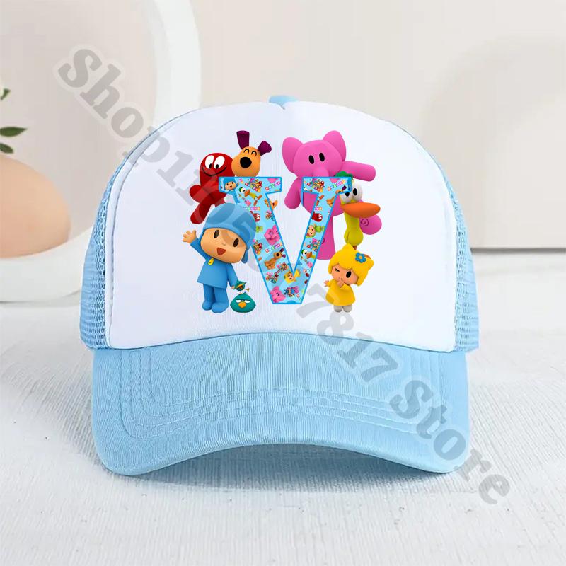 Kids Cartoon Cute Caps Summer Casual Sunbonnet Pocoyoed Anime Printed Baseball Cap for Boy Girl Children Hat Birthday Gifts