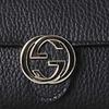 Gucci Logo Flap Leather Wallet Women Wallet Black 615524-CAO0G-1000