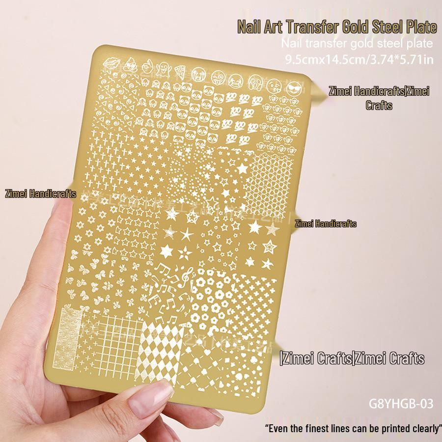 Gold 2025 Bowknot Floral Nail Stamping Plate