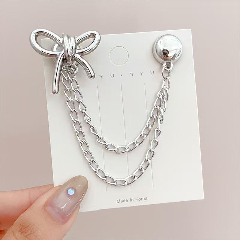 Pants Cuff Chain Magnetic Buckle No-Sew Pants Leg Anti-Dragging Magic Tool Clothing Cuff Rolling Edge Fixing Clip Invisible Adjustable Buckle 2pcs