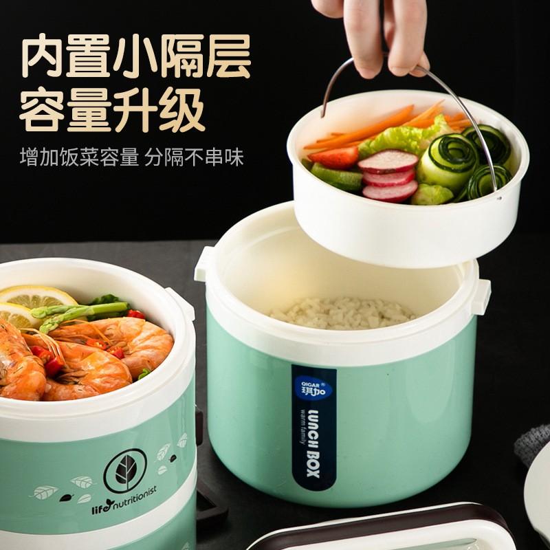 Mikrowellengeeignete mehrschichtige Lunchbox für Erwachsene und Studenten, auslaufsicher, isolierter Bento-Behälter mit Besteck, 2-5 Schichten