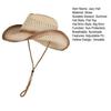 Jazz Hat Hollow Design Wide Brim Sun Hat Adjustable Drawstring Cowboy Hat Breathable Lightweight Summer Outdoor Hat