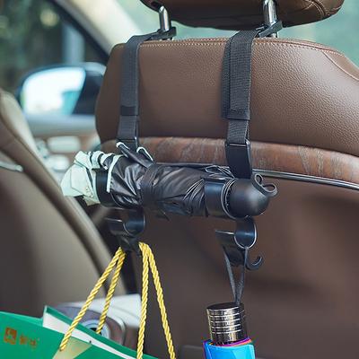 2Pcs Car Back Seat Hook Multi-Function Rear Seat Headrest Hanging Hook Umbrella Holder Seat Back Storage Interior Organizer