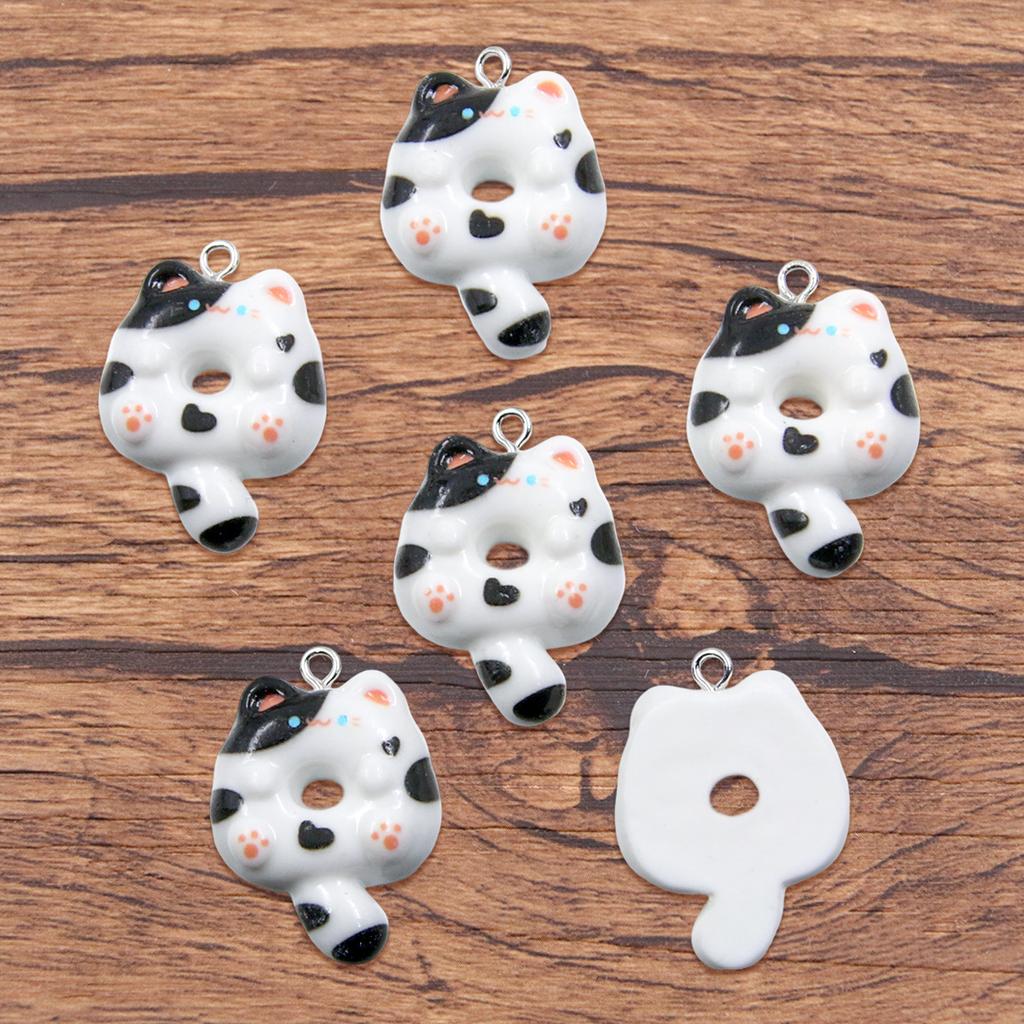 DIY Resin Accessories Cute Cat Donut Pendant Bag Bracelet Mobile Phone Pendant