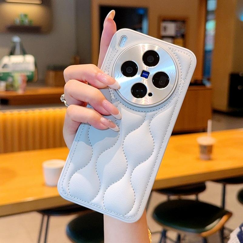 Small Fragrance Leather Grain Lens Full coverage Protection Case For VIVO X300 Pro X300 X200 Ultra X200s 200 pro mini X100 Cover