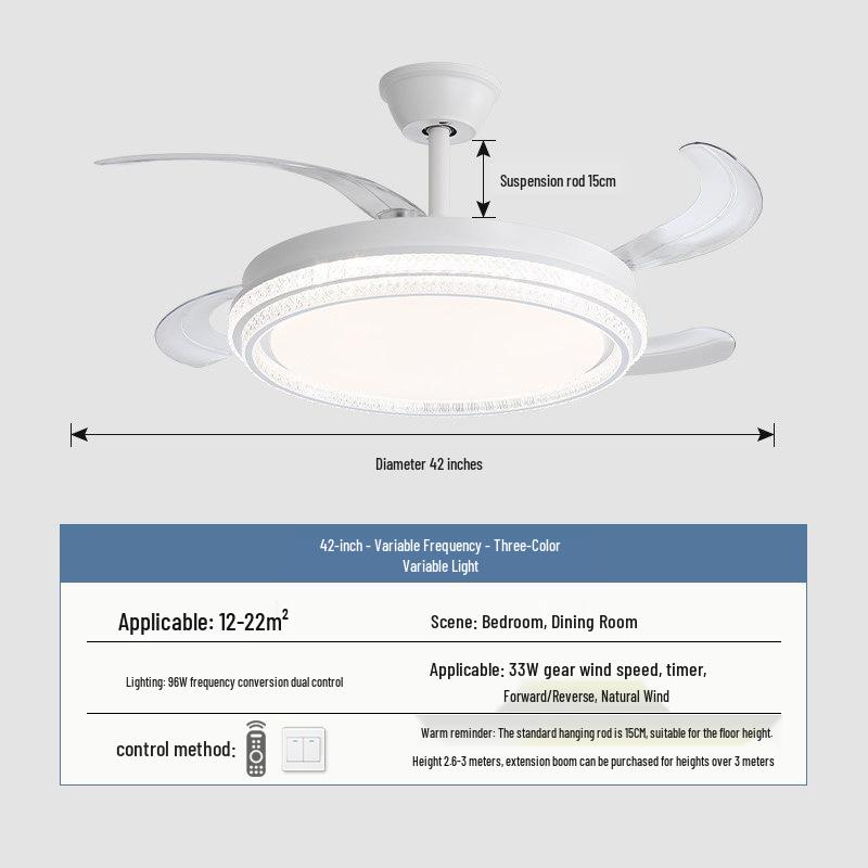 2026 New Model Flush Mount Ceiling Fan with Integrated Light for Living, Dining & Bedroom