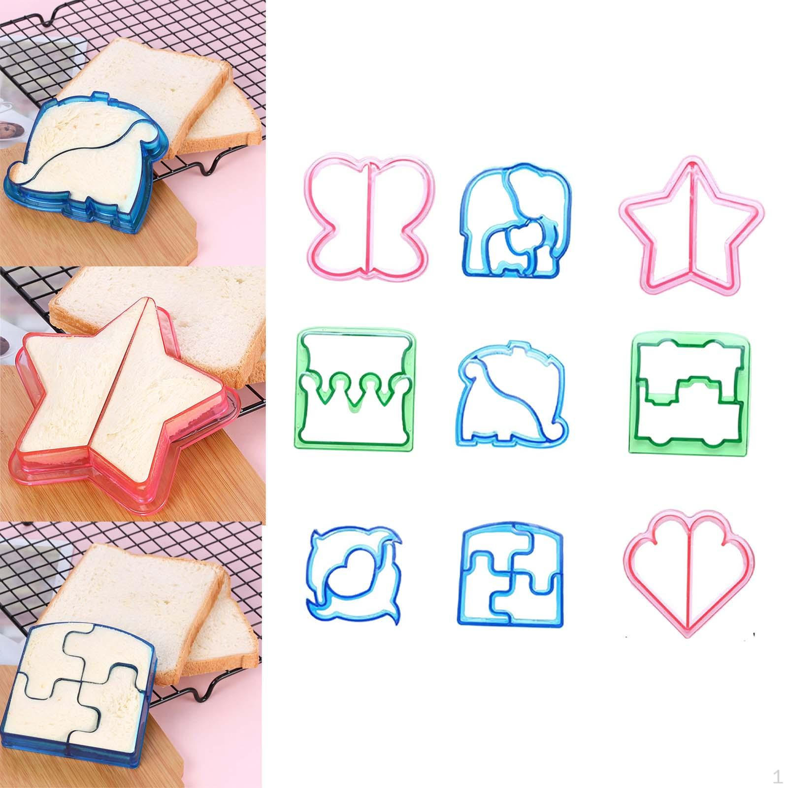 Sandwich Shaper Bread Crust Veggie Fruit Cutter Cookie 9pcs