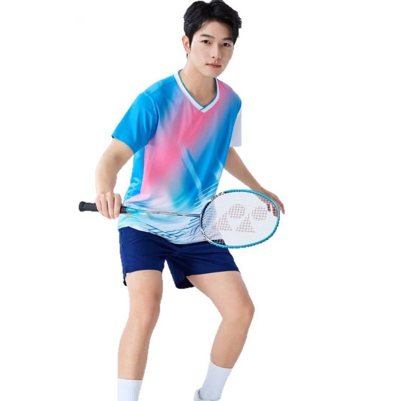 Breathable Ice Silk Sport Shirt Shorts Set Badminton Tennis Volleyball Table Unisex Athletic Wear