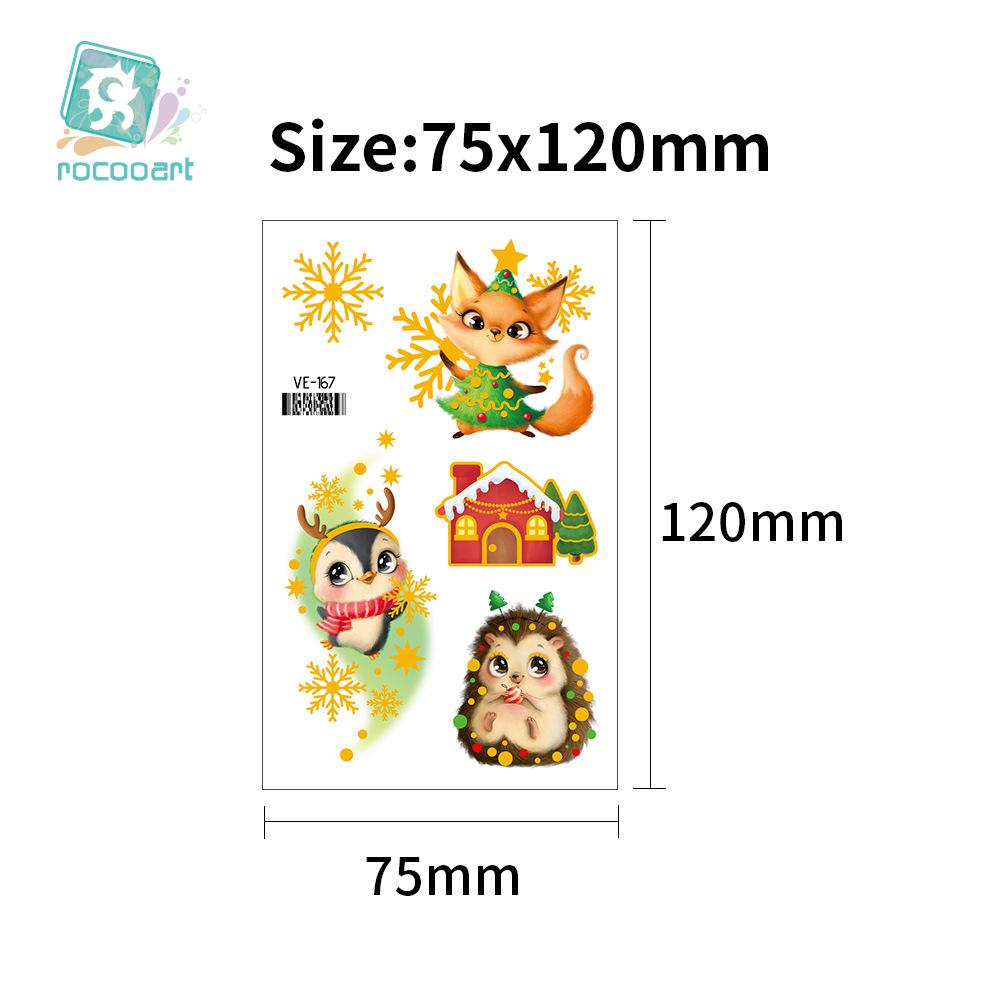Ruikalong Christmas Cartoon Santa Tattoo Stickers for Kids' Party