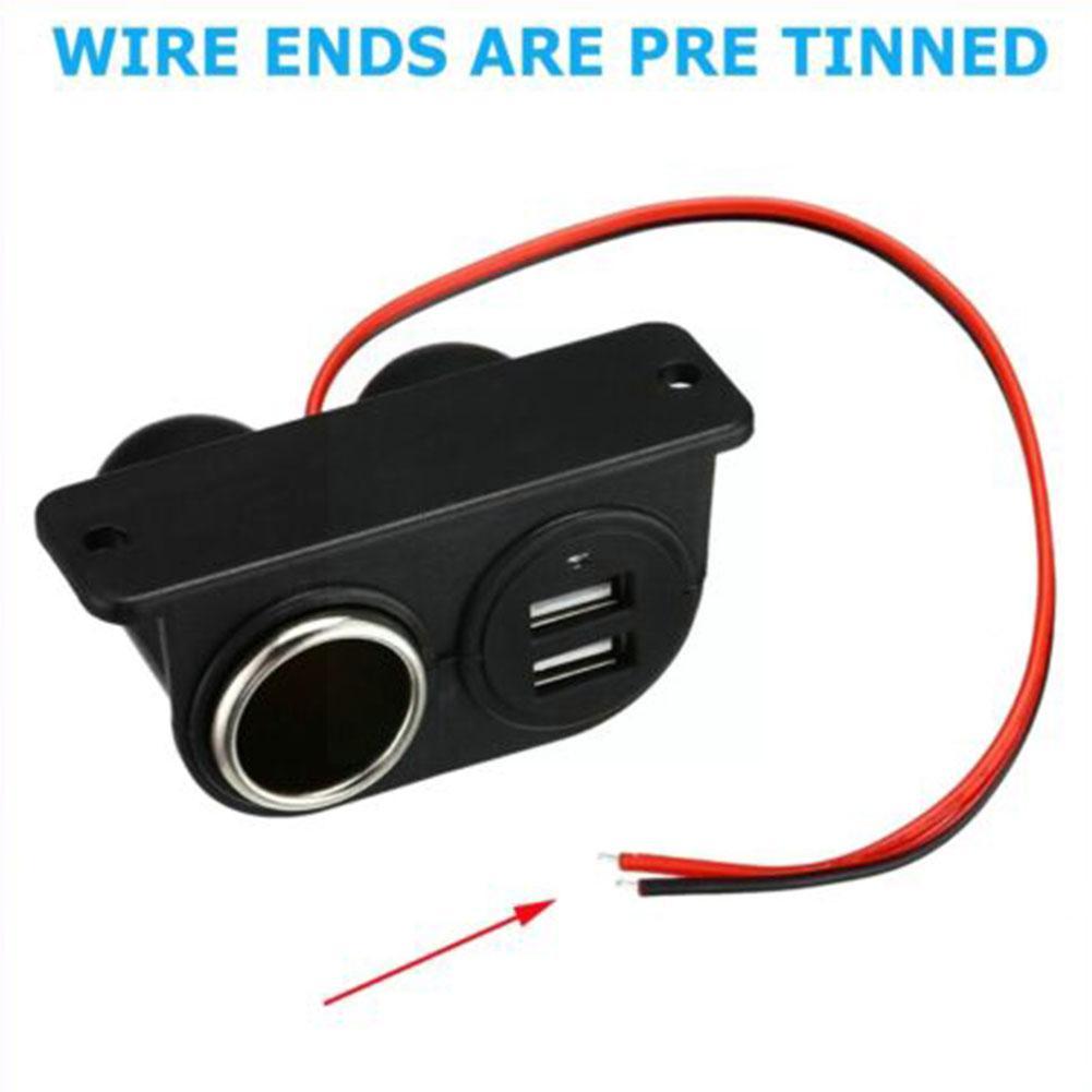 USB Ports Socket DC 5V 3.1A Dual USB Built-In Car Camper Cigarette Port Plug Charger Multi Lighter Socket Adapter Car C4I5