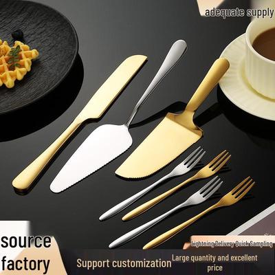Stainless Steel Cake Spatula and Serrated Bread Knife Set with Mooncake Knife, Forks, and Triangle Shovel