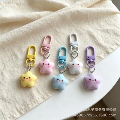 Cute Resin Five-Pointed Star Keychain Pendant - Small Gift for Best Friends, DIY Jewelry Accessory