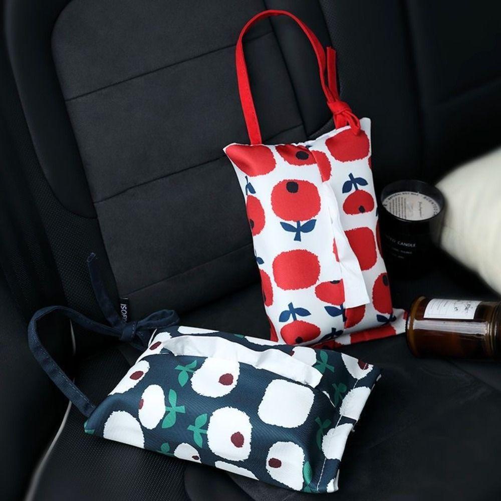 Portable Car Tissue Case Pastoral Style Car Napkin Holder Fashion Napkin Paper Bag  Seat Back