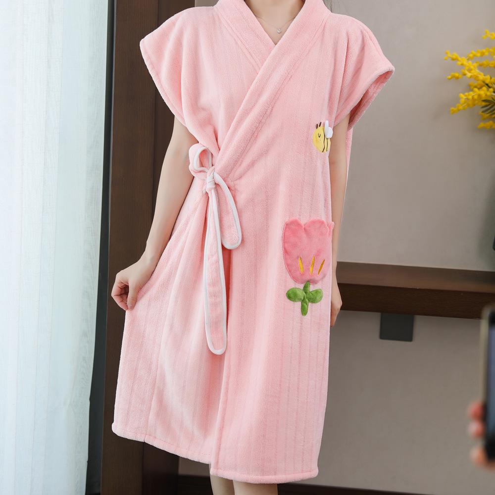 New Women s Wearable Bath Towel Wrap - Absorbent Yukata Style Bathrobe 2023