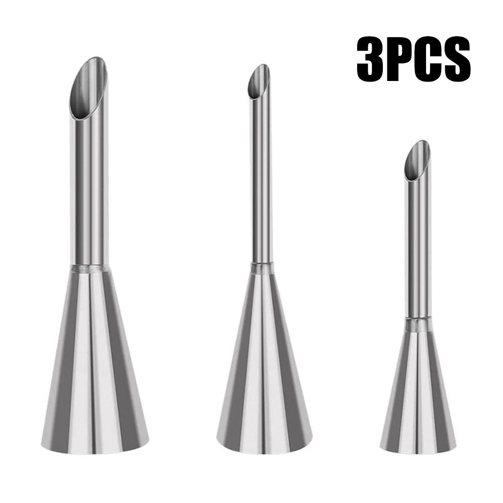 3PCS/Set Puff Tip Stainless Steel Puff Tip Decorating Tip Baking Tool Cake Tube Spray Kitchenware