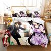 DxD Rias Red Hair Devil Queen School Uniform Demon Wing Purple Magic Anime Duvet Cover + 2 Pillowcases Otaku Anime Fan Bed Linen