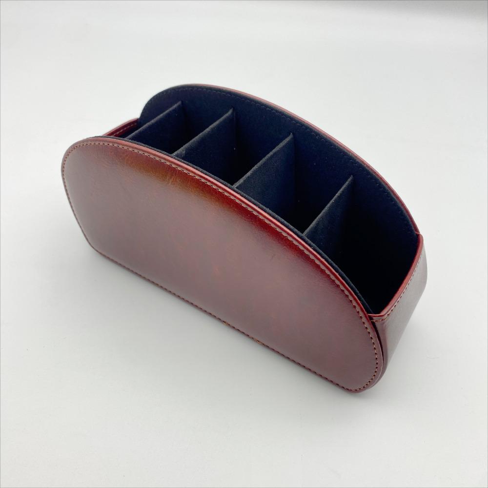 PU Leather Remote Control and Cosmetics Storage Box for Home or Office