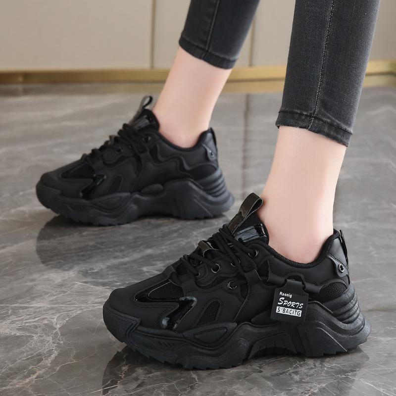 New Summer Women's Shoes All-match Thick-soled Breathable Mesh Shoes Student Breathable Casual Sports Shoes