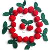 3Pcs/Set Knitting Red Cherry Brooch Hook Weaving Ornaments Fruit Chest Flower Patch Repair Clothing Accessories