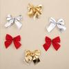 12Pcs/Pack Golden Silver Red Christmas Bow Ornament Tree Decoration Bowknot Pendant For Home