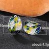 Idyllic Green Mori Enamel Zircon Earrings, Women'S Elegant Ear Buckle Wedding Vacation Jewelry