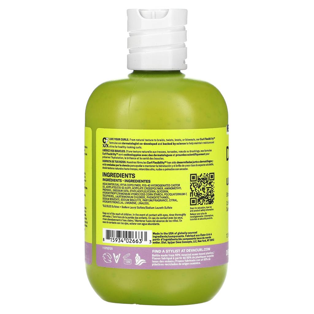 DevaCurl Ultra Defining Gel, Styler for a Strong Hold Without Leaving a Trace, 12 Fl Oz (355 Ml)