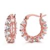 New Luxury Trendy Blue Cubic Zirconia Hoop Earrings Wedding Party Elegant Accessories For Women Anniversary Gift  Jewelry