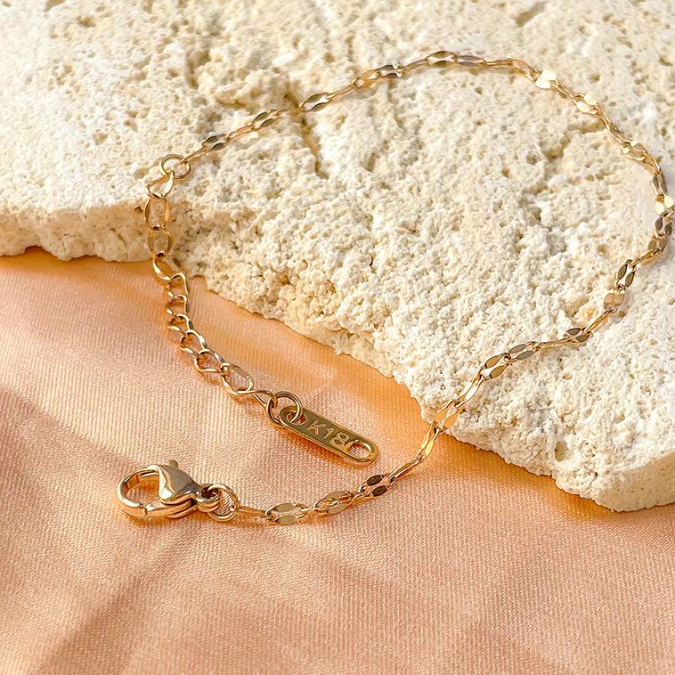 Recommended Classic Titanium Steel Gold-Plated Rose Gold Bracelet, Versatile Daily Temperament Thin Bracelet Women Do Not Fade