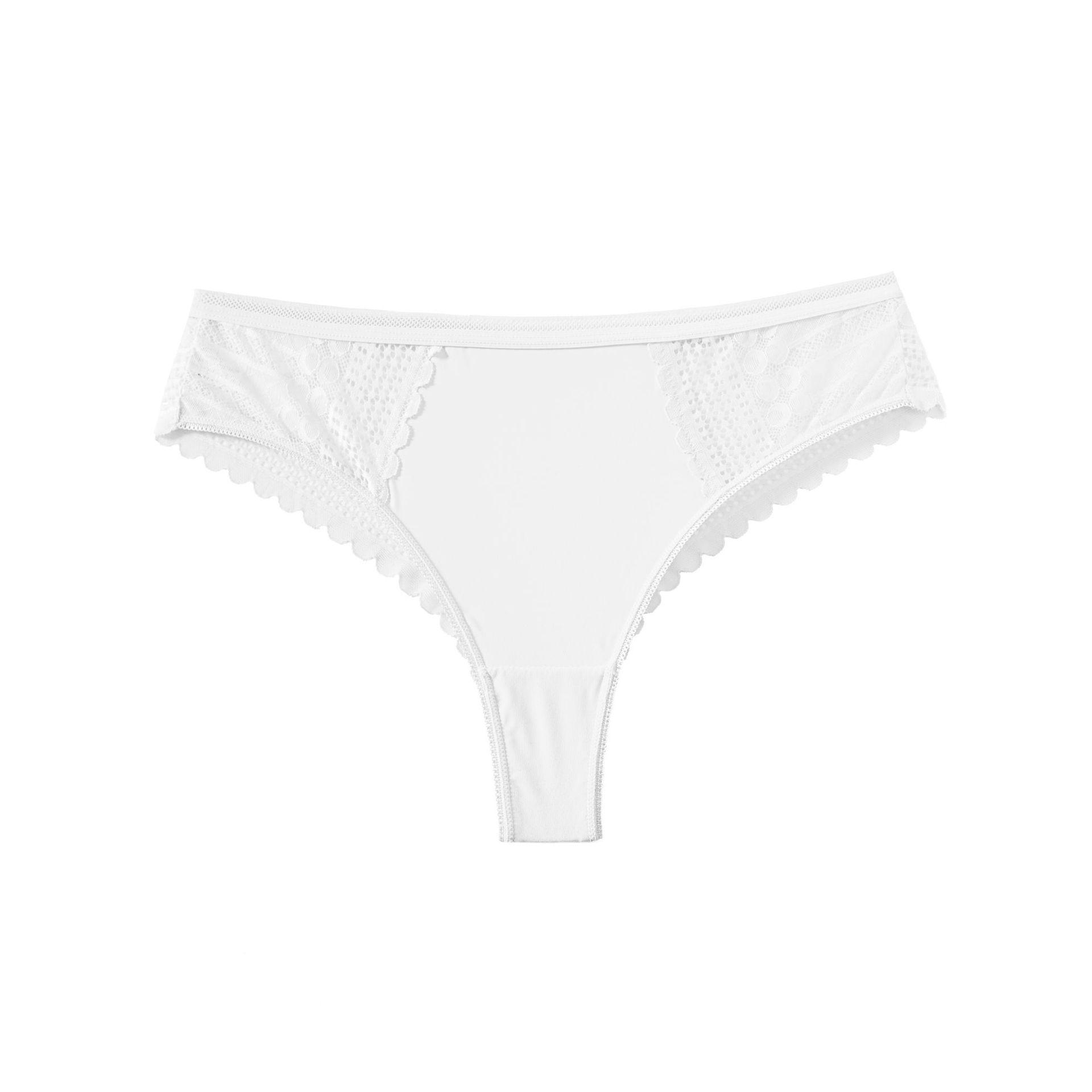 

Женские стринги из ледяного шелка в полоску со средней/низкой посадкой и кружевной отделкой – Большой размер, Бесшовное, Сексуальное, Прозрачное нижнее белье. L белый