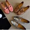 Fashion Flat Bottomed Round Toe Retro Mary Jane Shoes for Women In the Spring of 2025, New Single Kick Shoes, British Loafers