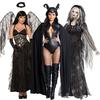 Halloween Costume Women Gothic Bride Vampire Demon Angel Stage Party Outfit Cotton Blend Plus Size M L XL