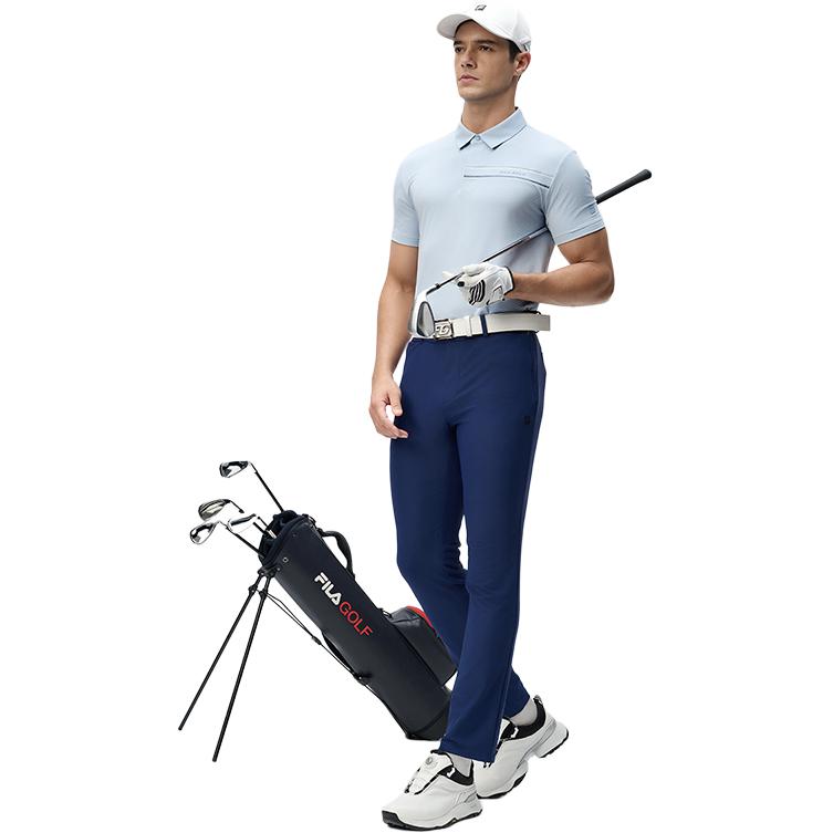 FILA Golf Series Casual Fashion Comfortable Simple Short Sleeve Polo Shirt Men tops Blue A11M445104F-LB
