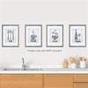 8X Azul Marinho Cinza Cobalto Branco Vintage Inspirador Cozinha Café Bar Decorações de Parede Comer Beber Amar Vinho