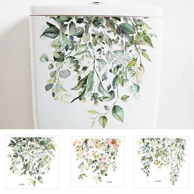 Decal Self Adhesive Strong Stickiness Waterproof Removable Plant Leaves Flowers Toilet Lid Sticker