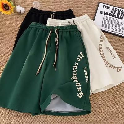 Pantaloncini da uomo Pantaloni corti casual Pantaloncini da spiaggia oversize Stampa di lettere retrò Pantaloncini sportivi Pantaloncini a cinque punti Abbigliamento da uomo