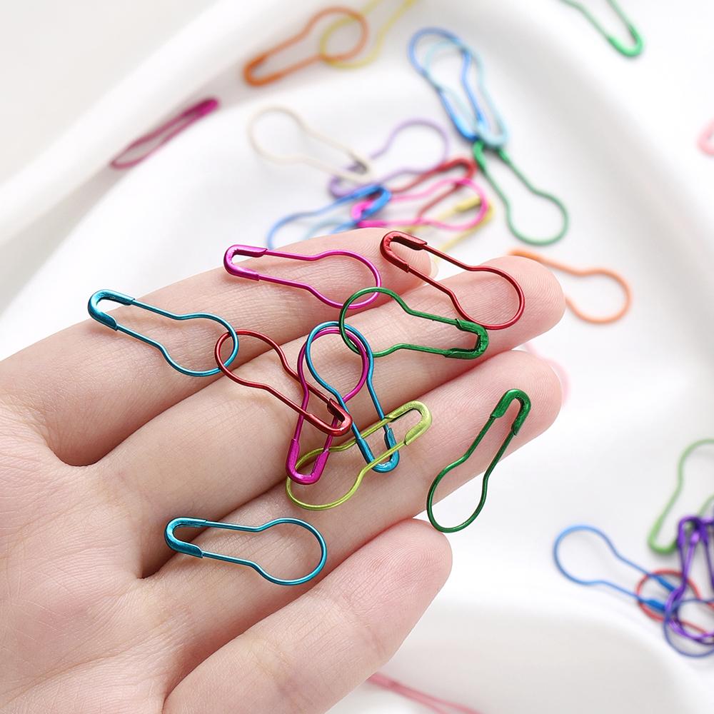 50/100pcs/Lot Colorful Gourd Shape Safety Pins Paper Clip DIY Sewing Tools Metal Needles Large Safety Pin Brooch Accessories