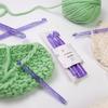 Purple Glitter Plastic Transparent Sequin Crystal Crochet Hook 10+12+15mm Wool Knitting Crochet Set
