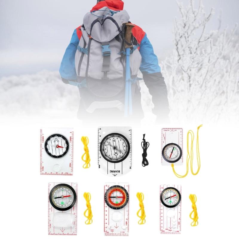 Orientation Compasses, Hiking Navigation Map Scale Ruler Compasses, Multifunctional Magnifier Compasses for Map Reading