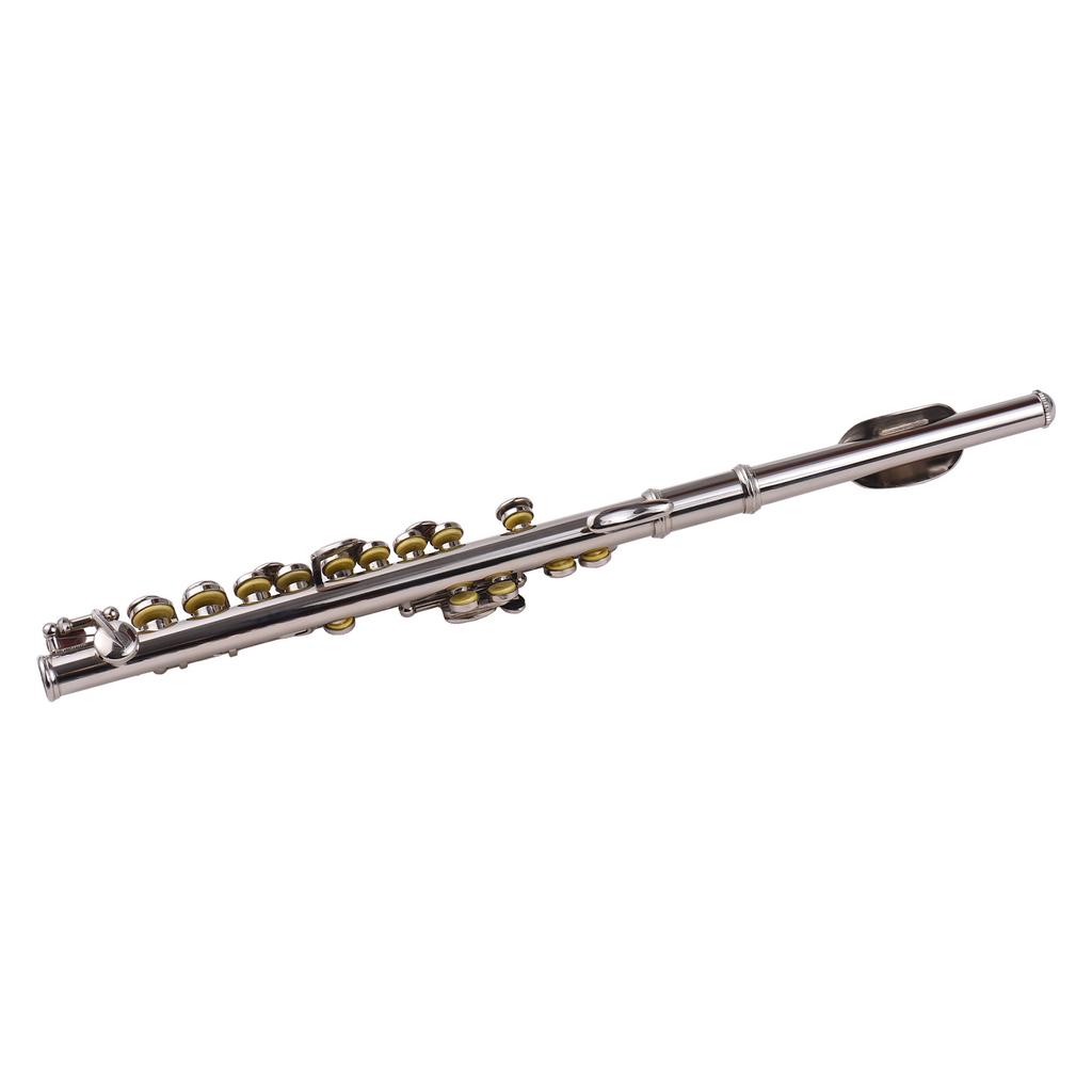 Piccolo Instrument White Copper Nickel Plated C Key Piccolo Flute for Beginners Students with Hard Case Cleaning Rod Cloth and Gloves