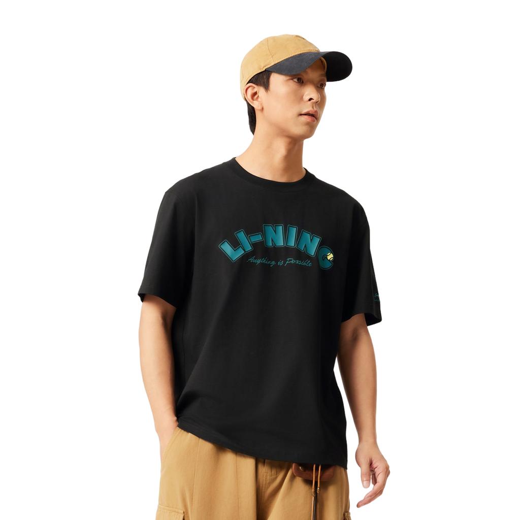 Li Ning Sports Trendy Collection T Shirt Men's Black AHSV683-3