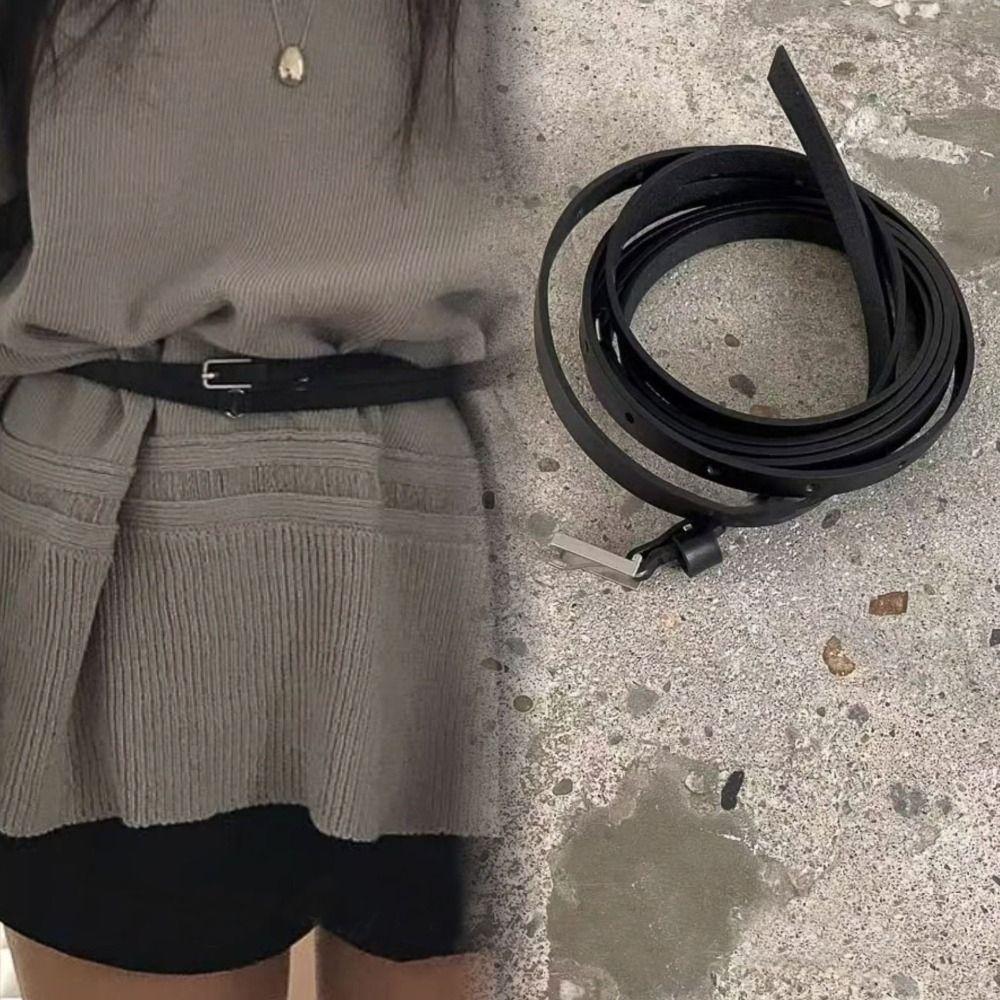 210cm Women's Belt Versatile Skirt Belt Trendy Leather Belt  for Women