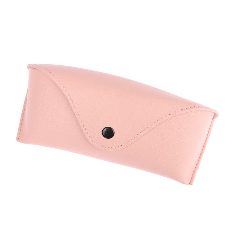 1Pc Leather Eye Glasses Sunglasses Hard Case Protector Box Portable Solid Color
