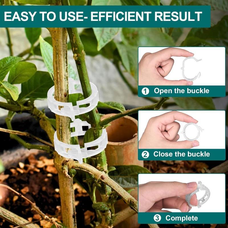 500/50Pcs Plastic Plant Support Clips Reusable Plant Vine Protection Grafting Fixing Tool for Vegetable Tomato Garden Supplies
