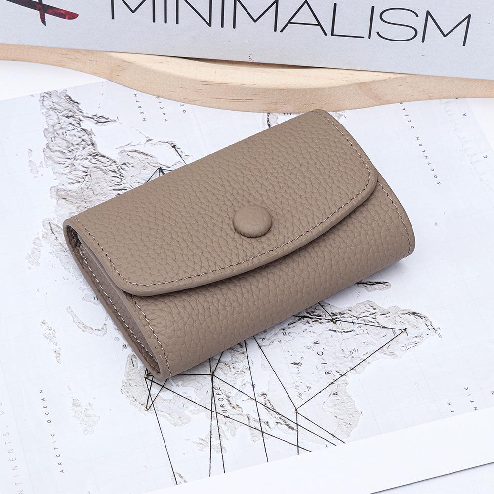 Mini Portafoglio Pieghevole in Vera Pelle per Monete e Carte da Donna - Nuovo Stile 2026