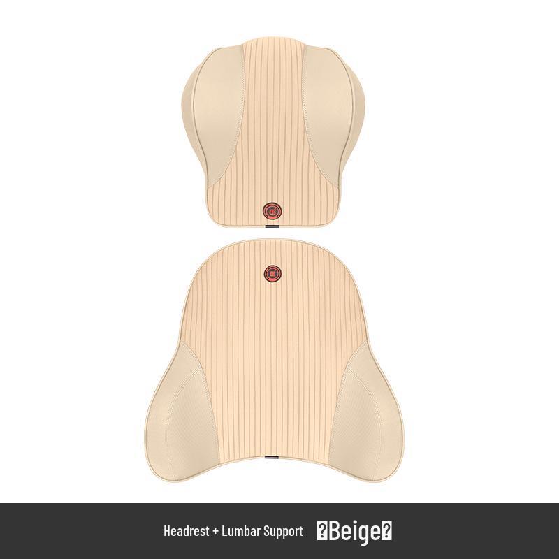 Electric Massage Lumbar Support Pillow - Memory Foam Car Seat Cushion with Remote Control.